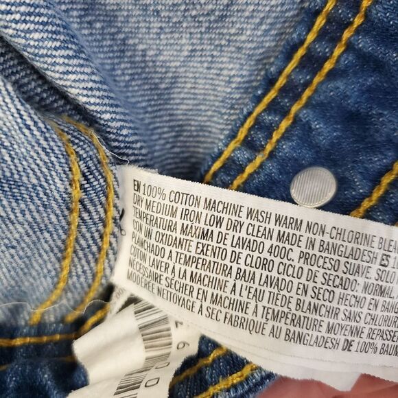 CACTUS cacti succulent hand painted distressed denim jacket M - Picture 5 of 8